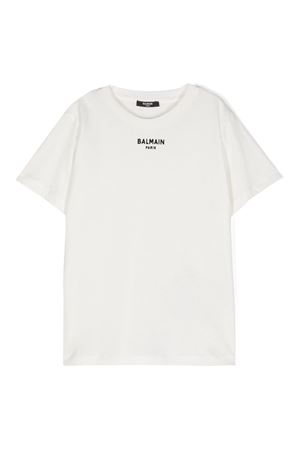 tshirt in cotone bianco BALMAIN PARIS KIDS | BV8R91Z1751102NE